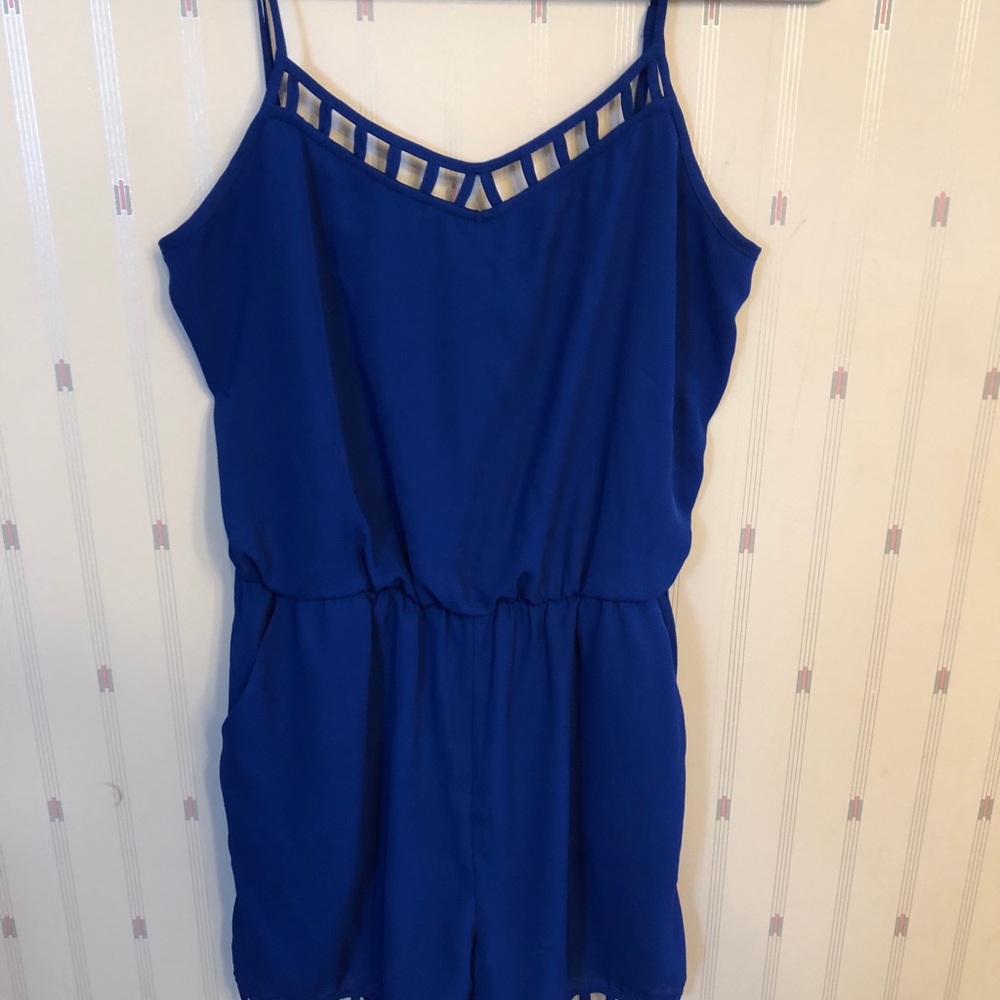 Blue Chiffon Romper